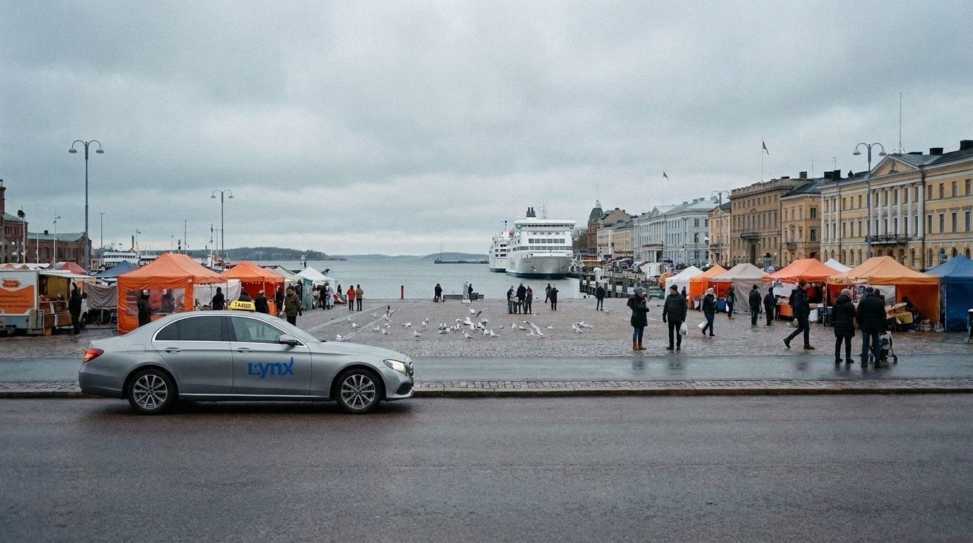 A Lynx taxi at Kauppatori, Helsinki